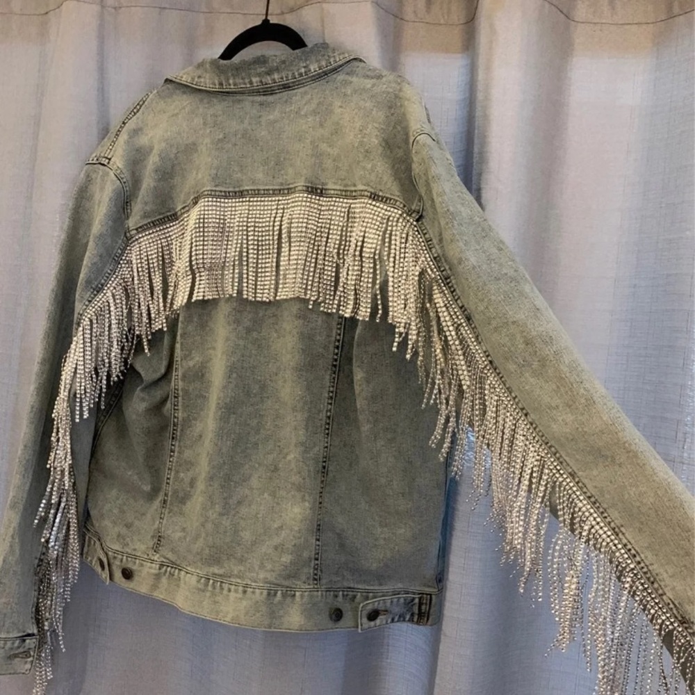 Handmade Sequins Jean Jacket